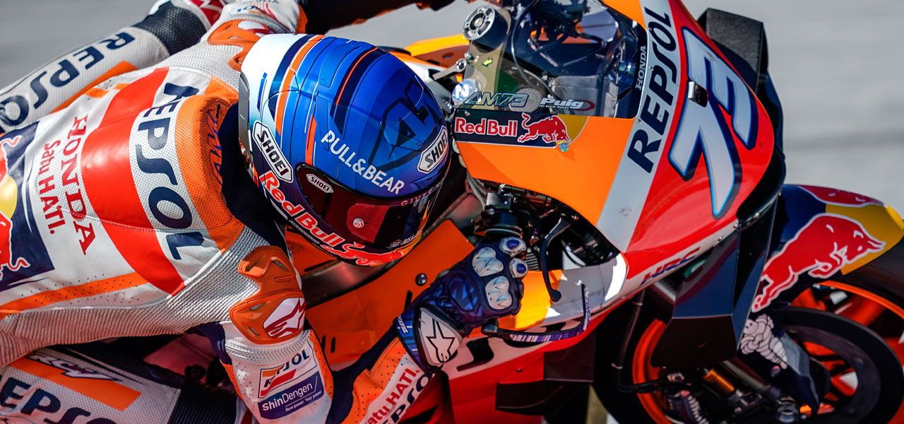 detalle de Álex Márquez pilotando